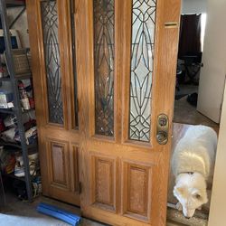 Beautiful Oak Double Entry Doors 