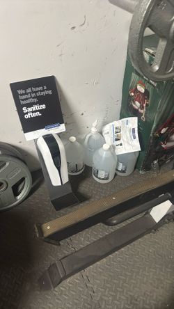 5 gallon hand sanitizer and stand brand new