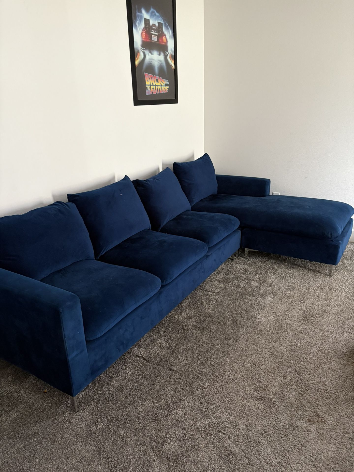 Free Blue Velvet Couch (pending)