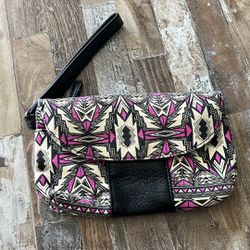 Empyre Brand Wristlet Black And Pink Small