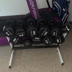 Dumbbells with rack 