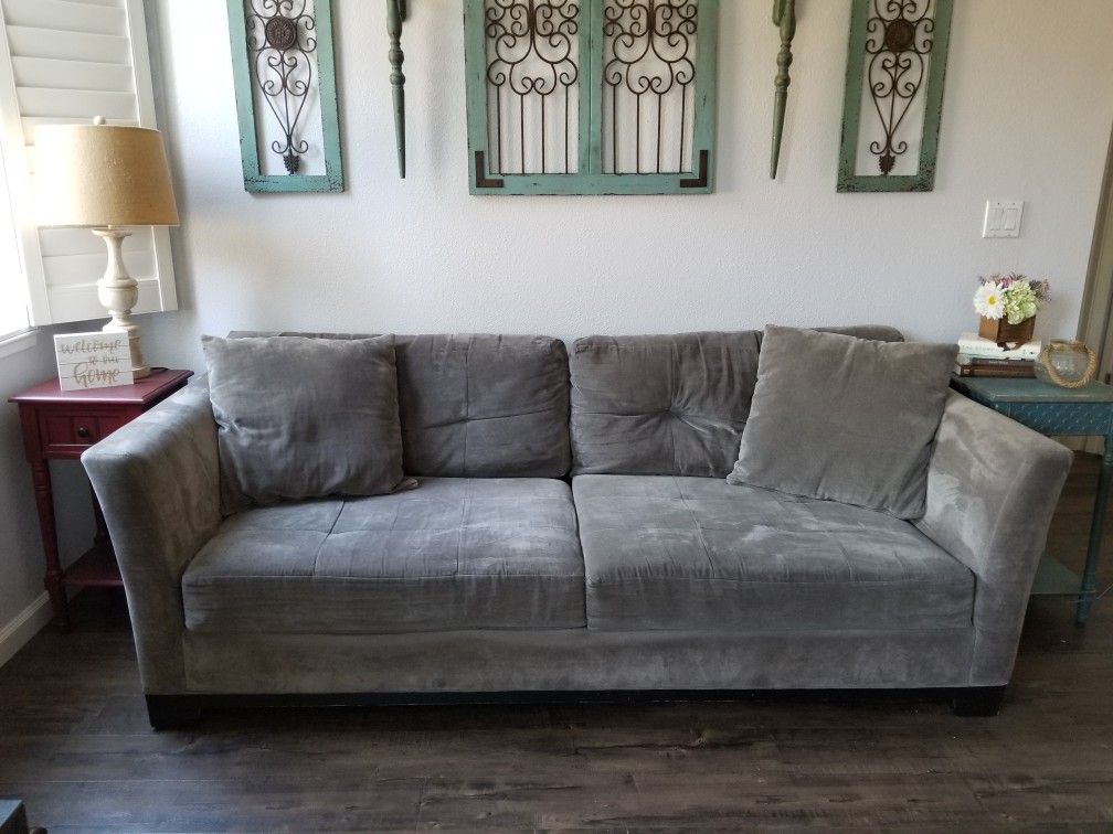Macy's Elliot gray couch and loveseat