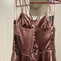 Pink Prom Dress With Slit And Pockets