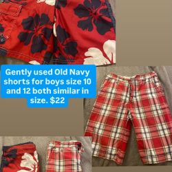 Gently Used boys Old Navy Shorts 