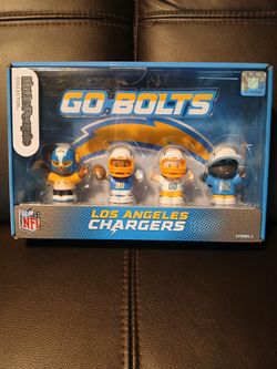 Fisher-Price Little People Los Angeles Chargers Four-Piece NFL Collector Set. New Never Opened