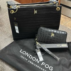 London Fog Satchel Purse With Matching Wallet