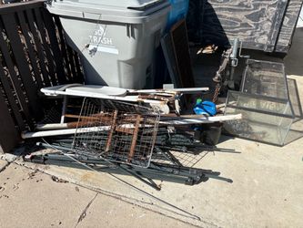 Scrap metal and 2 aquarium
