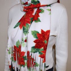 Oversized  Hand Made Anti Pill Fleece Scarf With Fringe