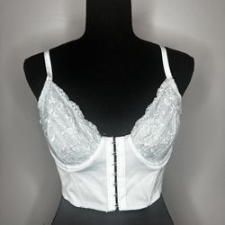 Garage Bustier Womens PS Medium Seafoam Combo Lace Bra Clasp Cropped