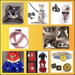 NEW Dog & Cat Harnesses, Clothes, Muzzles, etc—SEE ALL PICS FOR PRICE & SIZES