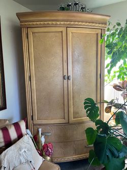 Large Wood Armoire with Double Doors