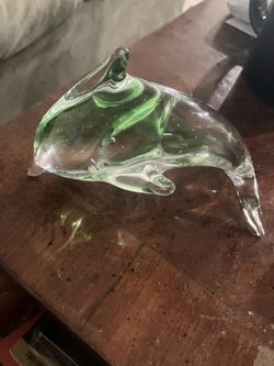 Glass Dolphin Green Glass
