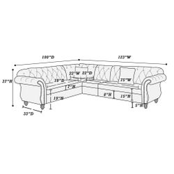 Elegant 4-Piece Sectional Set in Slate Grey Leatherette living room Apartment, House , Office