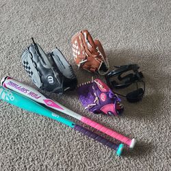 Baseball Glove and Bat