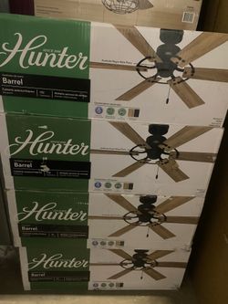 Barrel 52 in. Indoor/Outdoor Matte Black Ceiling Fan Included For Patios or Bedrooms