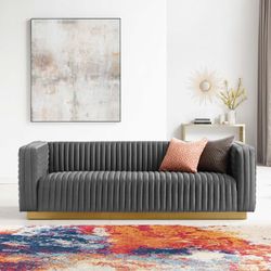 Velvet Sofa In Grey, White Or Blue - 1 Day Black Friday Sale