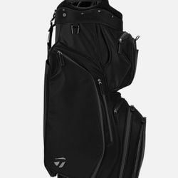 Taylormade 2024 Signature Golf Cart Bag Black Integrated cooler Magnetic Pouch 14 Way Top