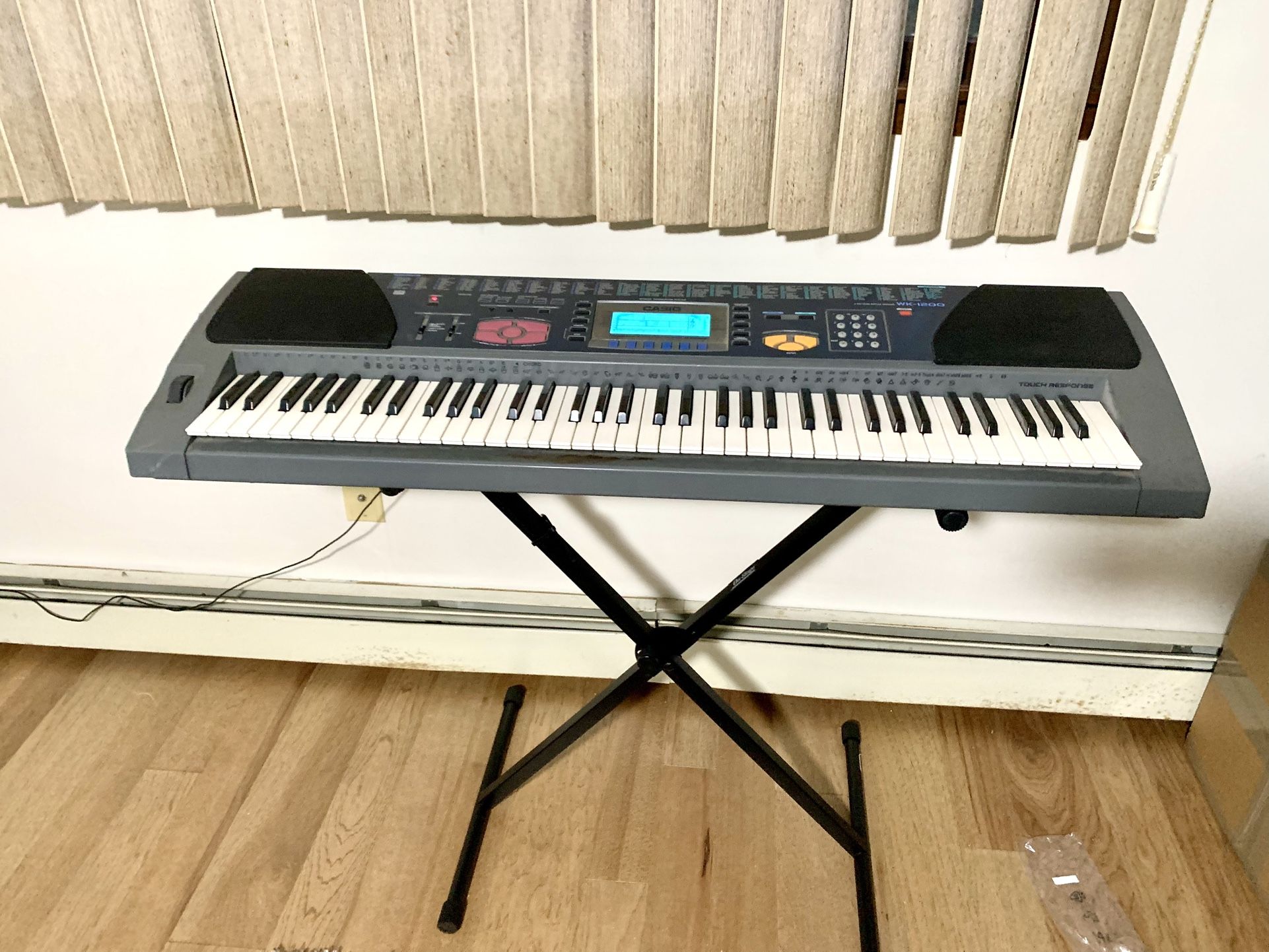 Casio, keyboard with stand
