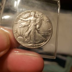 Semi Key Date 1938 D Walking Liberty Silver Half Dollar. 