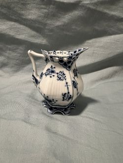 Authentic Vintage Royal Copenhagen Blue Fluted Full Lace Creamer 1031