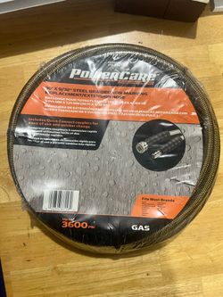 PowerCare 30ft Steel Braided Pressure Washer Hose