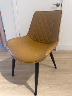Tan Faux Leather Dining Chair
