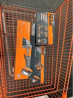 Rigid power tool set - drill, impact, sawzall, grinder