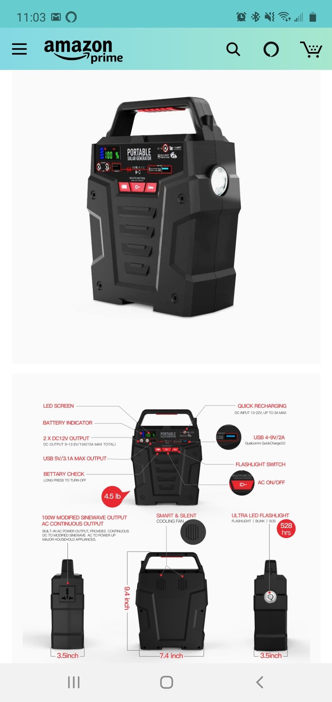 Portable solar generator