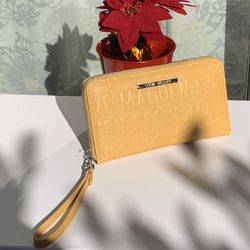 Large Steve Madden Mustard Color Wristlet 