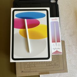 Apple iPad 10th Generation (2022 model /new Open Box ) 64GB Wi-Fi + Cellular with pencil, keyboard & case 