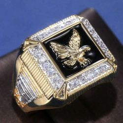 *CLOSEOUT* Classic Mens Eagle Cubic Zirconia Ring Sizes 7/8/9/10/11