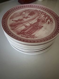 Set of 12 Spode St. Nick 8.5" Christmas Plates - Williams Sonoma
