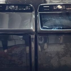 Samsung 5.4 Cu. Ft. Washer and 7.4 Cu. Ft. Electric Dryer in Black