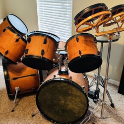 11 Piece Drum Set With Double Bass