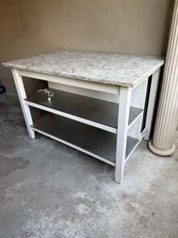 Kitchen Island / Work Table with Granite Countertop 
