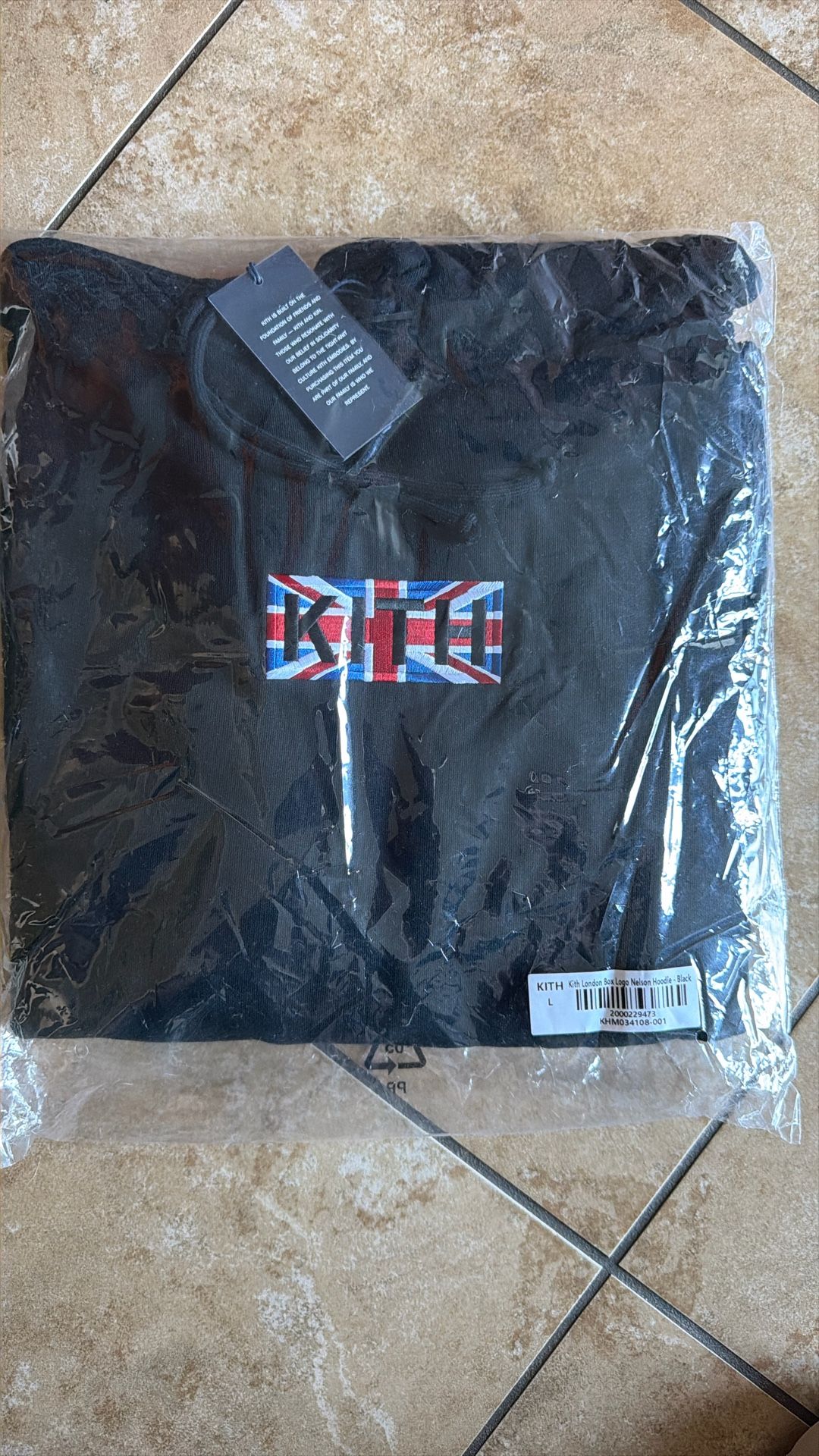 Kith London Classic Logo Nelson Hoodie Black sizeLarge