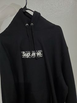 Supreme Bandana Black Box Logo Hoodie Large