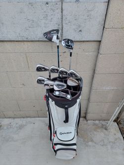 Taylormade M4 Golf Club Set Right Handed Stiff Flex W/TaylorMade Cart Bag *NICE