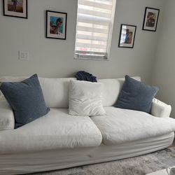 White Modern Sofa  90 length 42 depth 25 H