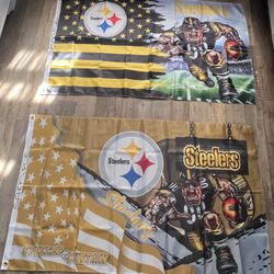 Used Steelers Flags Size 3ftx5ft 