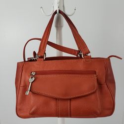 Fossil Leather Pebbled Satchel