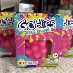 Goblies - 120  Throwable Paintballs - Pink 3 Packs of 40. Brand New