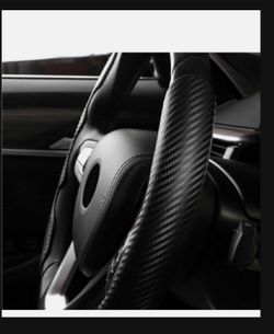 2 Pc Universal Steering Wheel, Cover, Carbon Fiber Slip