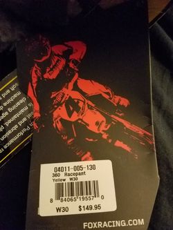 Fox Atv Dirt Pants Gear Size 30 black/Yellow