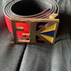 Red Fendi Monster Eyes Belt