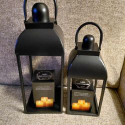 New Decorative Black Lanterns  With Candles 