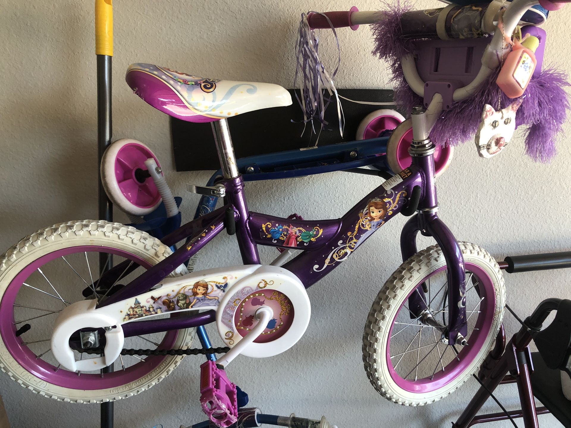 Girls princess Sofia bike. Size 16 - no training wheels