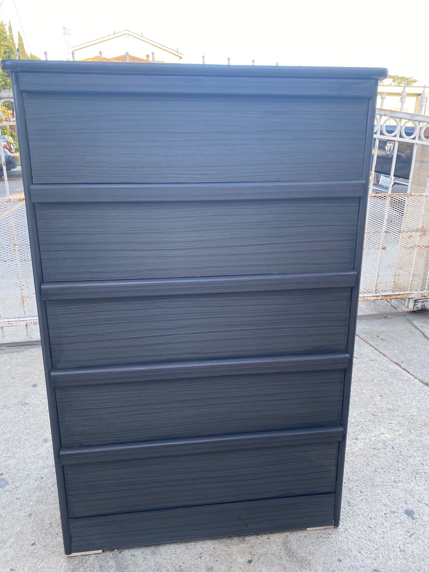 Grey 5 drawer chest $100
