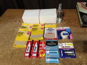 LOT OF BLISTEX CHAPSTICK LIP BALM MOLESKIN PADDING PAPER TAPE NEW