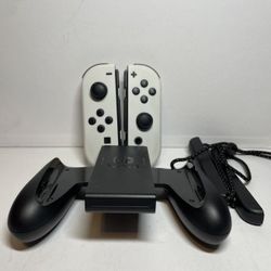 OLED Joy-Cons, Straps, Controller Grip ONLY WHITE Nintendo Switch Console OEM

